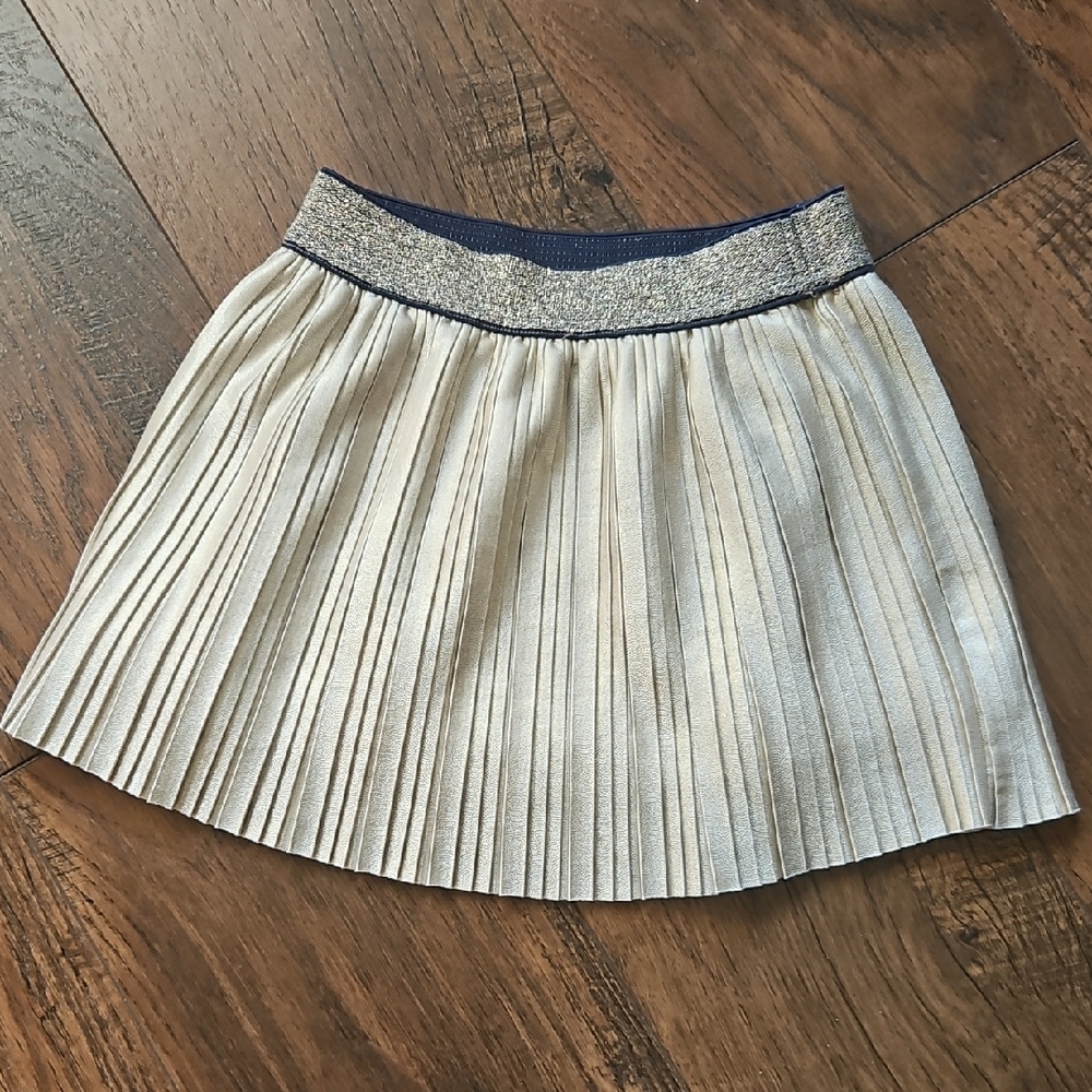 Kate Spade Metallic Gold Pleated Skirt 24M